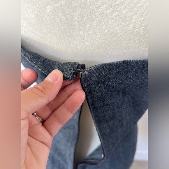 Polo Jeans Ralph Lauren 90s Vintage Y2K Strapless Denim Mini Dress Size 6 - Picture 7 of 10